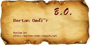 Bertan Omár névjegykártya